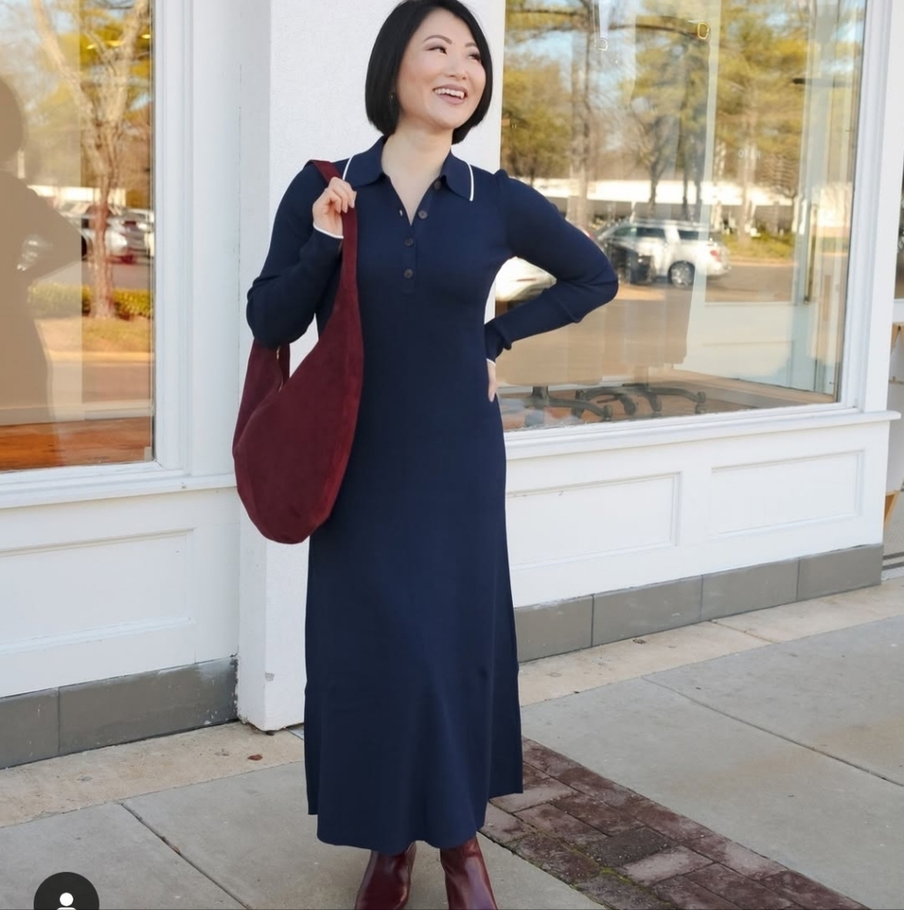 Madewell Ribbed Long-Sleeve Midi Dress NT573  Size M